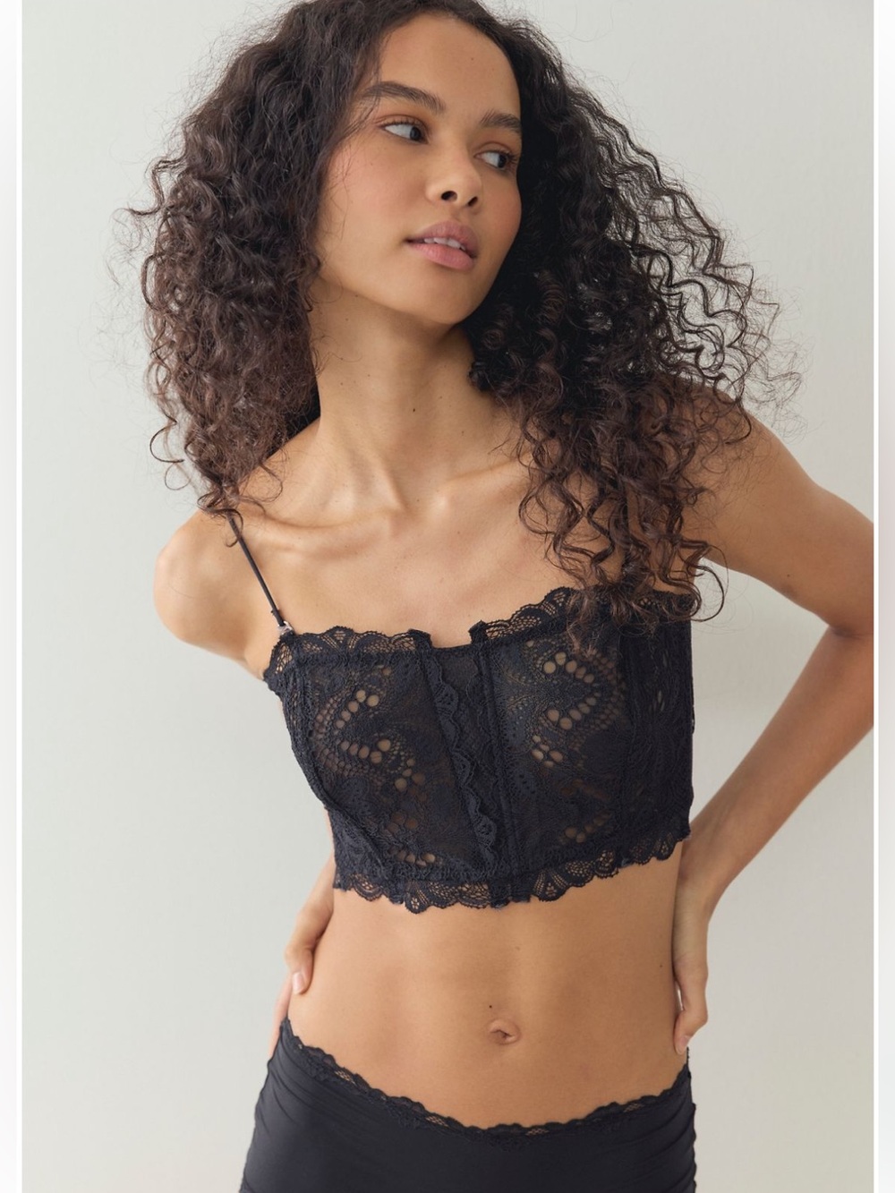 Free People Moonlit Meadow Lace Strapless Corset Bralette NWT M